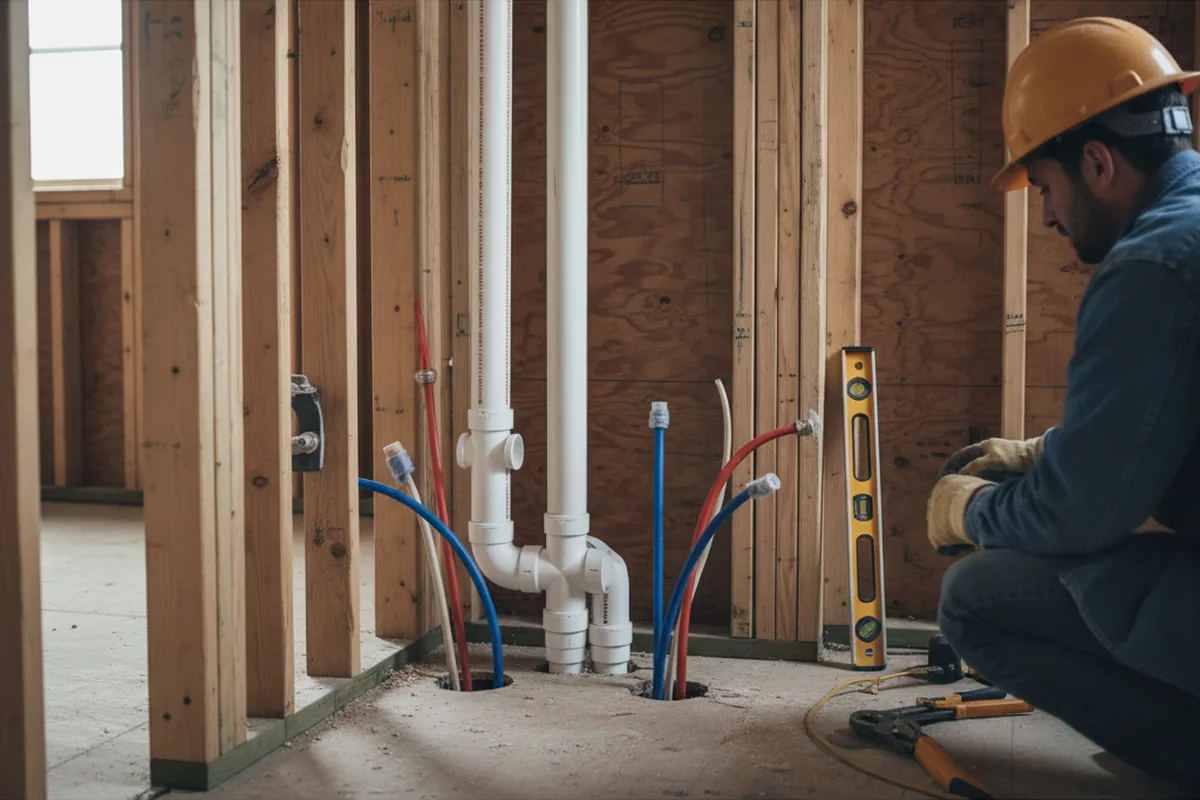 Drain and supply rough-in during Drain Cleaning in Ramsey